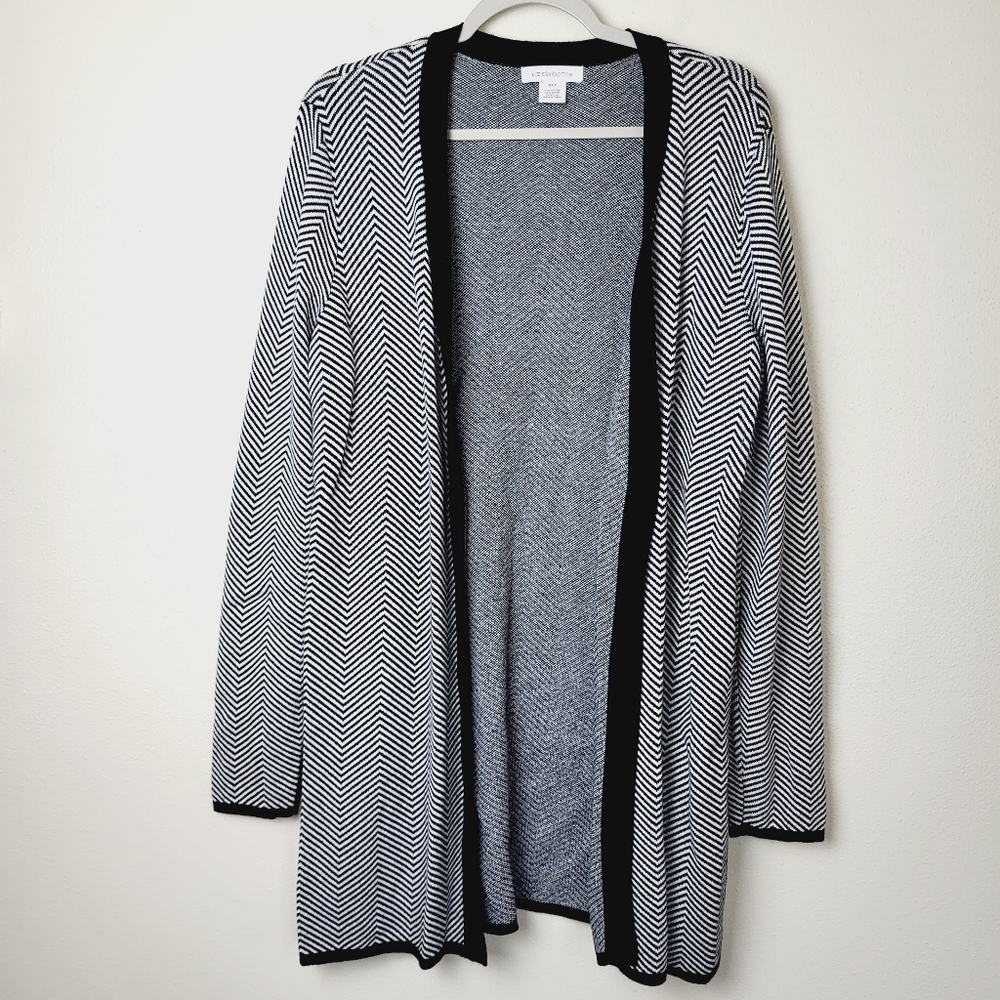 Liz Claiborne Chevron Cardigan Open Front Long‎ Women's XLT
